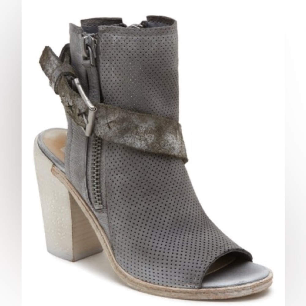 Dolce Vita  Smoke Perforated Nubuck North Ankle Boot  Open Heel Toe Vintage look